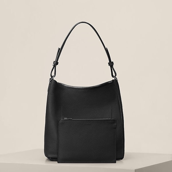 All Saints kits crossbody bag purse black leather - Picture 2 of 8